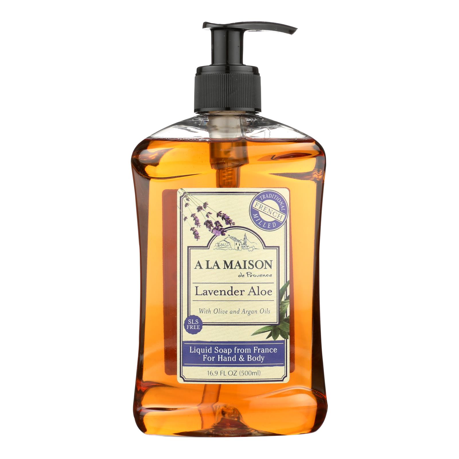 A La Maison De Provence, Hand & Body Liquid Soap, Lavender Aloe, 16.9 Fl Oz (500 Ml)