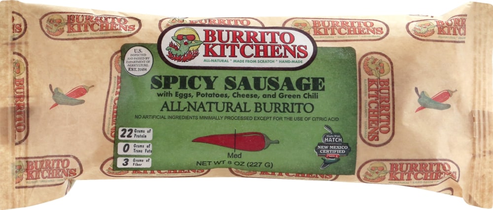 Burrito Kitchens Medium Spicy Sausage 8 Oz