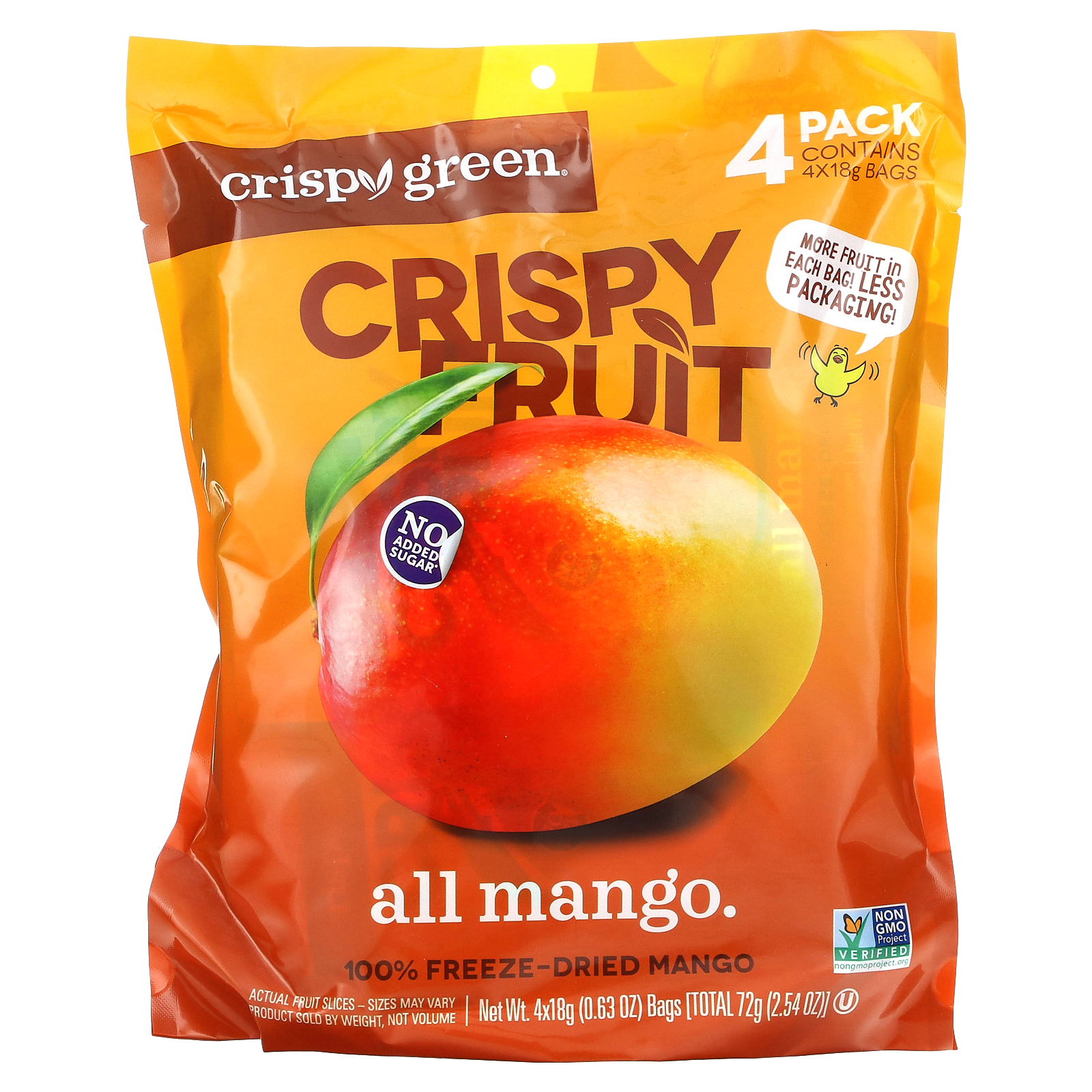 Crispy Green Non-GMO Fruit - 4 Pack All Mango -- 2.54 Oz