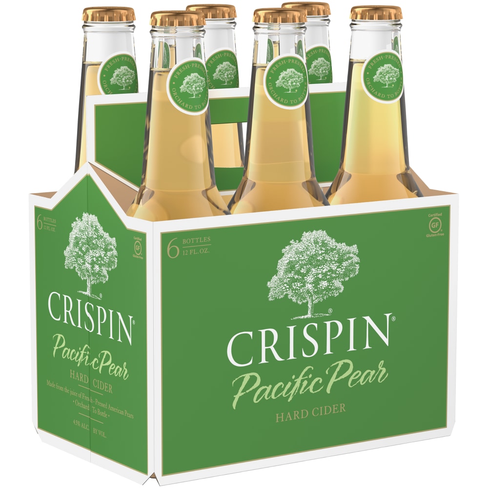 Crispin Pacific Pear Hard Cider, 6 Pack, 12 Fl. Oz. Bottles, 4.5% ABV