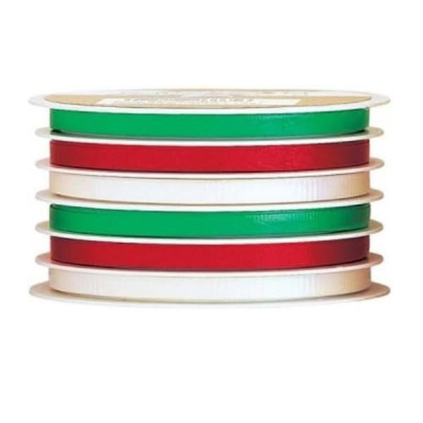 The Gift Wrap Company 6-Channel Curling Ribbon, Multi Color- Red/Green/White (13587)
