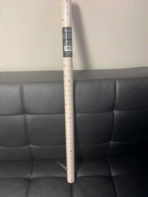 Paper Craft Gift Wrap 30"X 8' Roll Beige Color Dots Pattern New