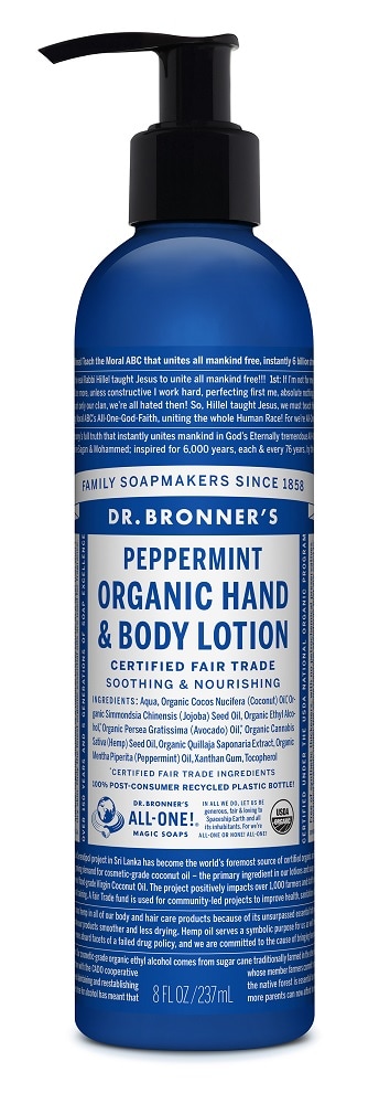 Dr. Bronner's Hand & Body Organic Lotion Peppermint 8 Fl Oz
