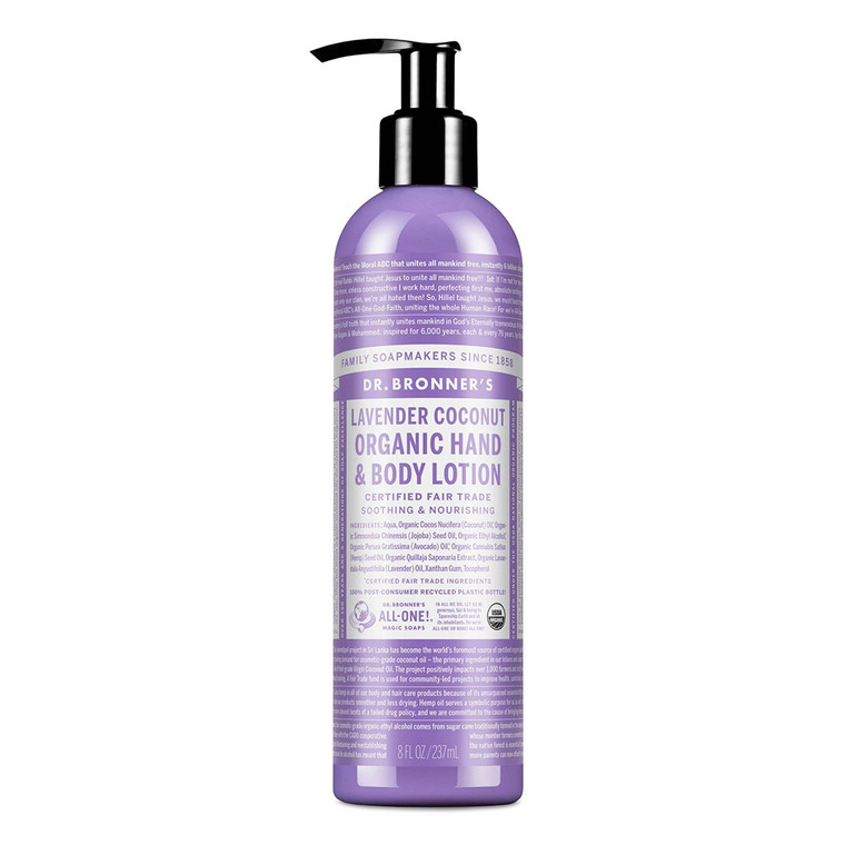 Dr. Bronner's Organic Hand & Body Lotion Lavender Coconut - 8oz