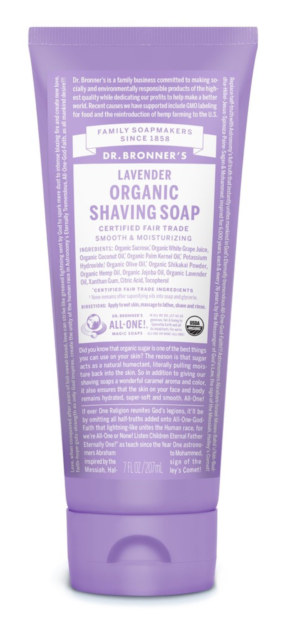 Dr Bronners Organic Shaving Soap Lavender 7 Oz Gel