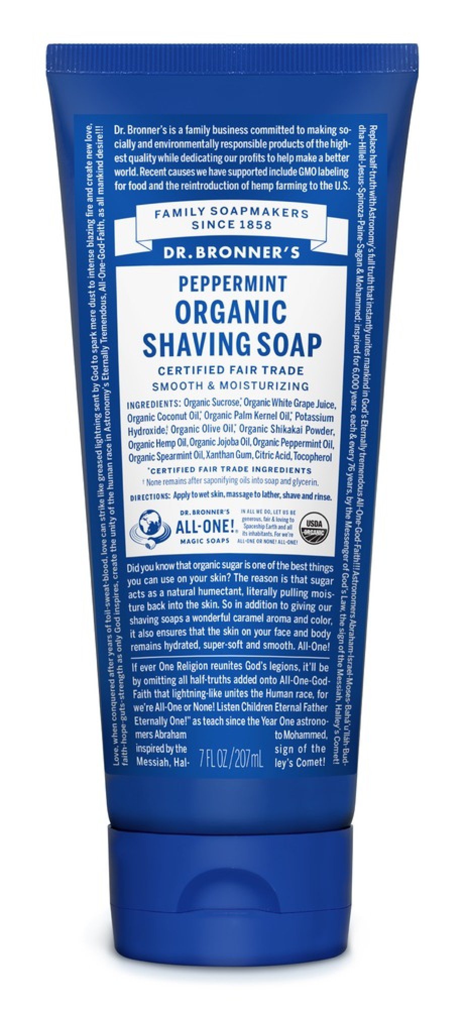 Dr Bronners Bronner Organic Peppermint Shaving Soap Gel 208ml
