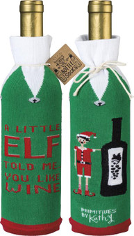 100972 Bottle Cover - A Little Elf - Set Of 6