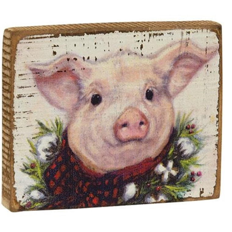 Pig Block Sign G107744 By CWI Gifts