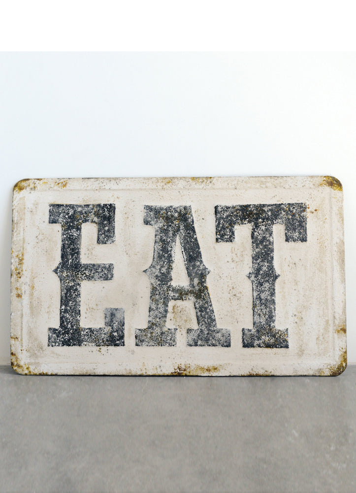 Creative Co-op Embossed Metal Wall Plaque ''Eat'' By Co-op