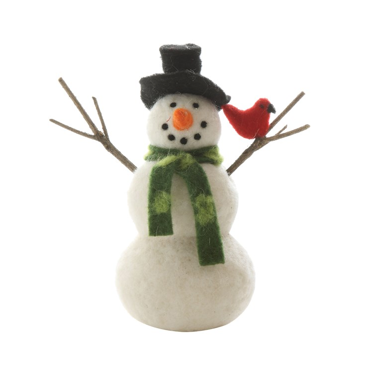 Wool Felt Snowman, 7 1/2