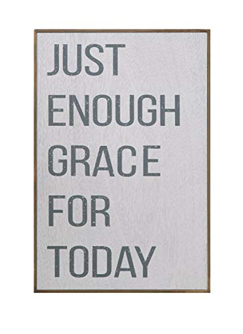 Creative Co-op Grace For Today Pine Wood Wall Décor, Grey