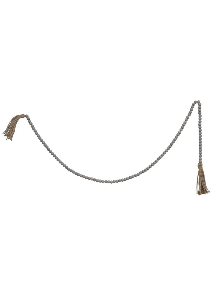 Creative Co-op Co-op Grey Jute & Wood Tassels Bead Garland