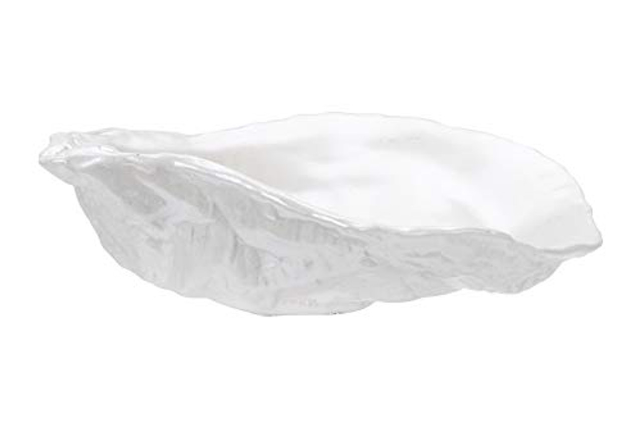 Creative Co-op White Ceramic Shaped Shell Dish