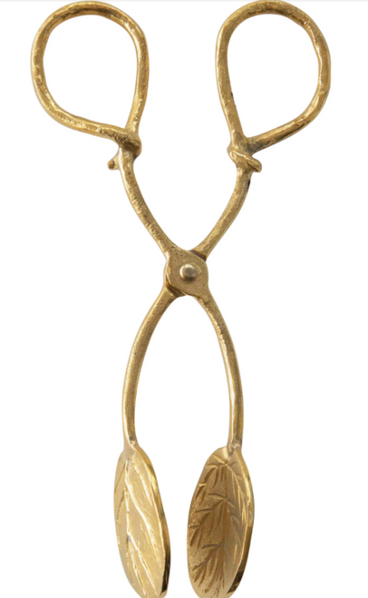 Lamo Sheepskins Creative Co-Op Brass Leaf Tongs