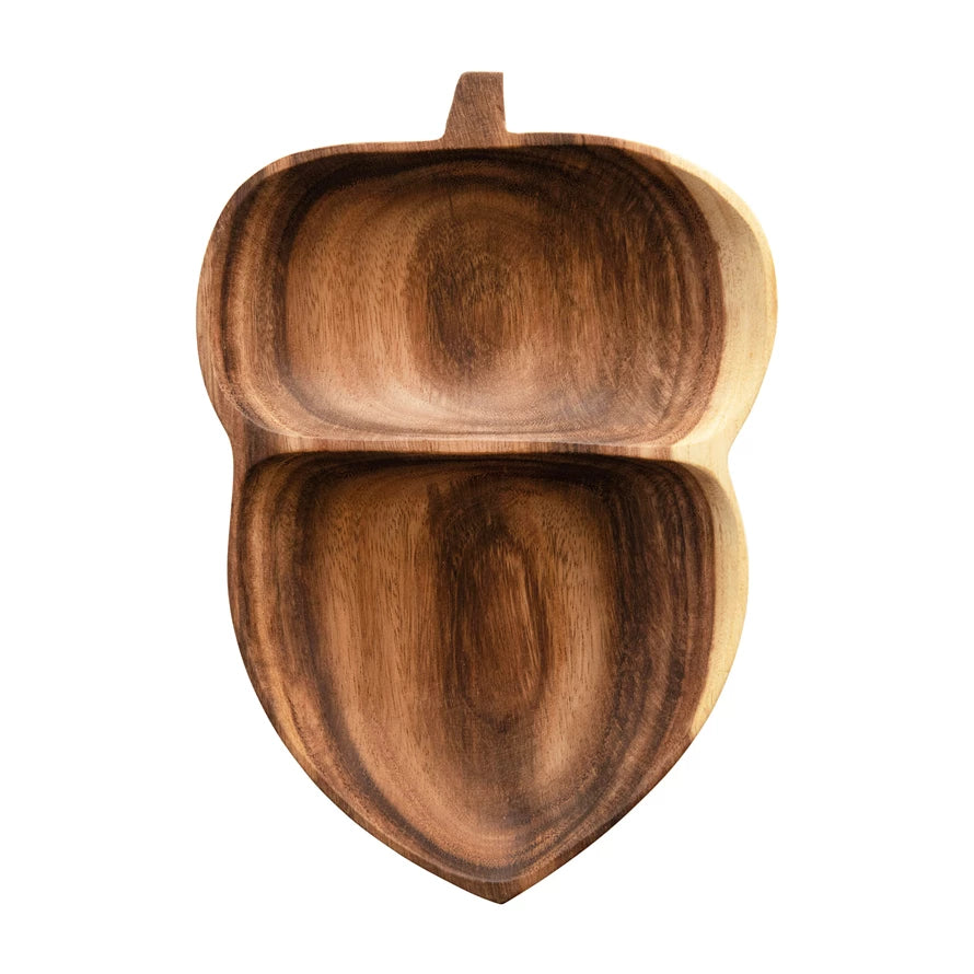 Acacia Wood Acorn Shaped Dish