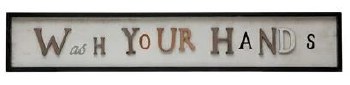 Wood Framed Sign - Wash Your Hands