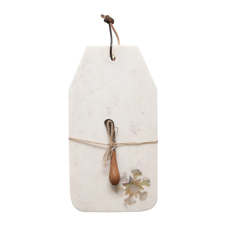 Marble Cutting Board With Canape Knife