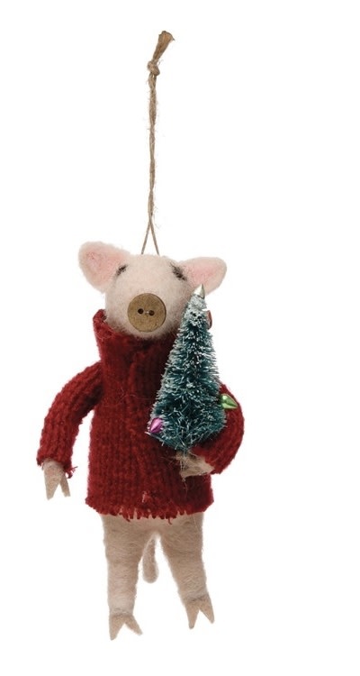 Wool Pig Ornament