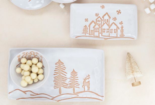 Winter Stoneware Platter