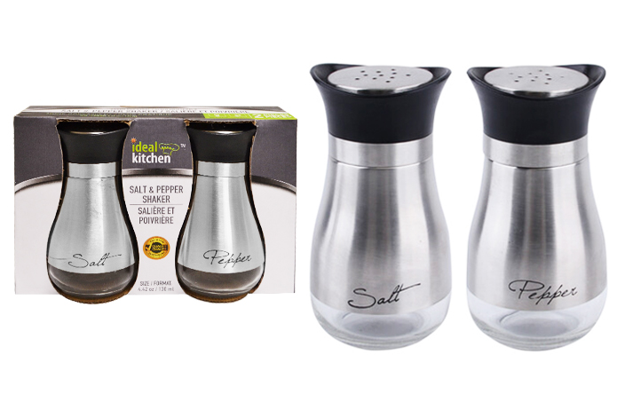 Ideal Kitchen Stainless Steel Salt & Pepper Shakers