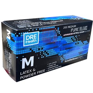 Dre Health Nitrile Exam Gloves Black 200CT Size: Medium