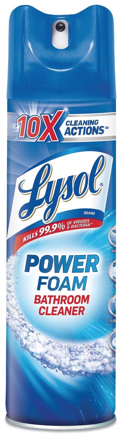 Lysol Power Foam Bathroom Cleaner Aerosol, Island Breeze, 24 Oz