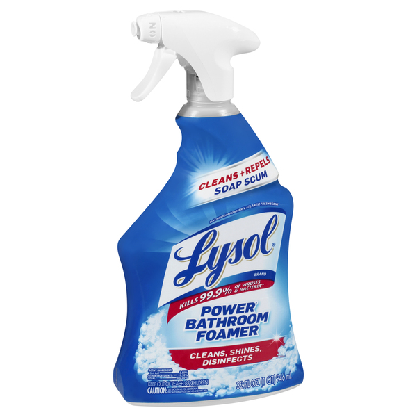 Lysol Disinfectant Power Bathroom Foamer, Liquid, Atlantic Fresh, 32 Oz Spray Bottle