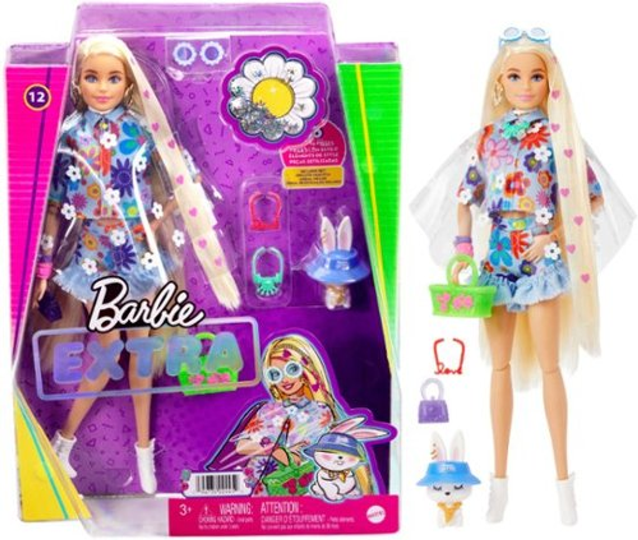 Barbie Extra Doll And Pet 12 - Floral 2pc Outfit