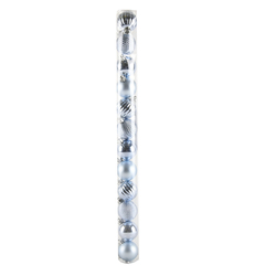Hx Ornament Ball 4cm Set 12pcs Pvc Long Tube 36sets White Display Carton