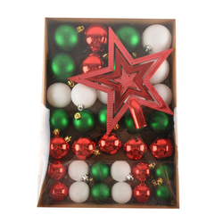 Hx Ornament Ball Set 36pcs Paper Tray Pvc Cover