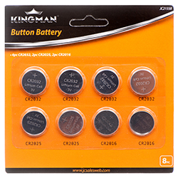 Kingman Button Battery Power Cell 8pcs