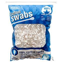 Nuvalu Cotton Swabs 1000 Ct W/ Zip Bag