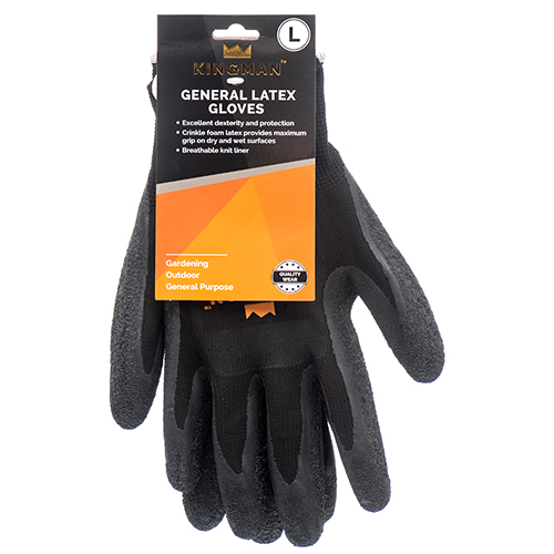 Kingman Glove Latex W/crinkle Lg 1pair