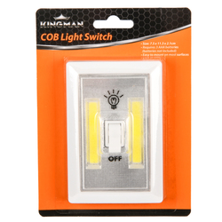 Kingman Cob Wall Light With Switch Rect. & Battery Operated