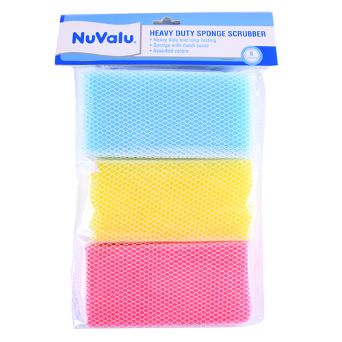 Nuvalu Sponge Scrubber Deluxe 6pc/set In Polybag