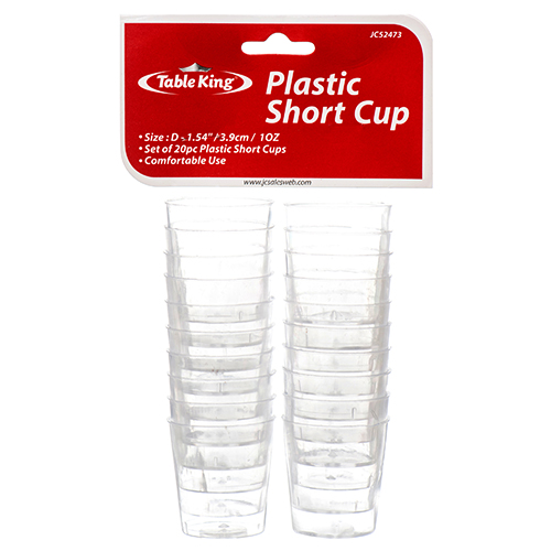 Table King Plastic Shot Glass 20 Pcs 1 Oz Clear