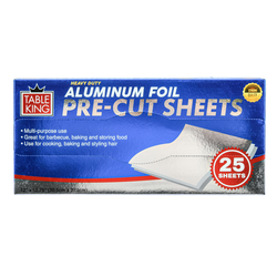 Table King Aluminum Foil Pre-cut Sheets 25ct Ultra Duty