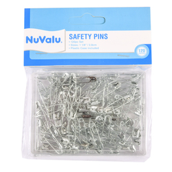 Nuvalu Safety Pins Small Size 120ct Silver Color W/plastic Box