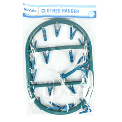 Nuvalu Plastic Oval Cloth Hanger W/20 Hooks