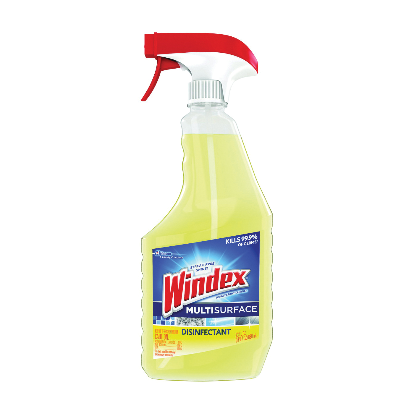 Windex Multi-Surface Cleaner And Disinfectant Spray Bottle, Citrus Fresh Scent, 23 Fl Oz