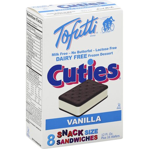 Cuties Tofutti Frozen Dessert, Dairy Free, Snack Size Sandwiches, Vanilla