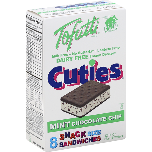 Tofutti Frozen Dessert, Dairy Free, Snack Size Sandwiches, Mint Chocolate Chip
