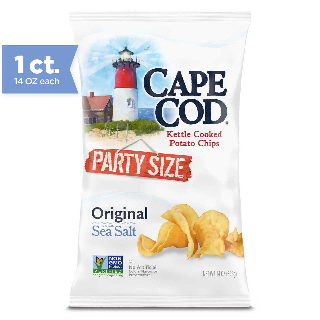 Cape Cod Party Size Kettle Cooked Original Potato Chips 14 Oz