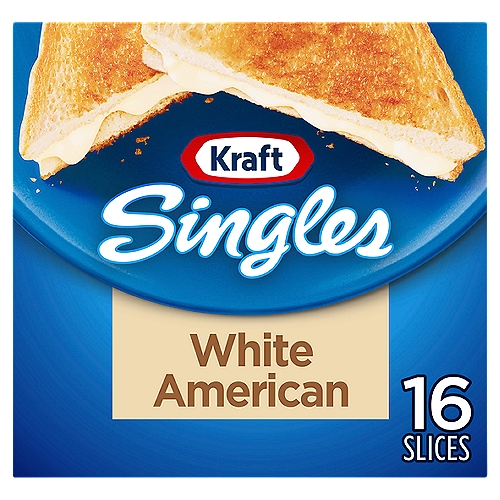 Kraft Singles White American Cheese Slices, 16 Ct Pack