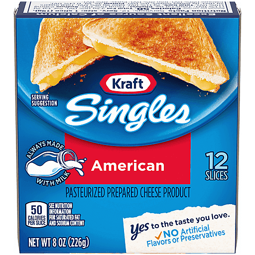 Kraft Singles American Cheese Slices, 12 Ct Pack