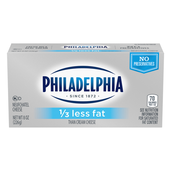 Philadelphia Reduced Fat Cream Cheese 1/3 Less Fat, 8 Oz Brick
