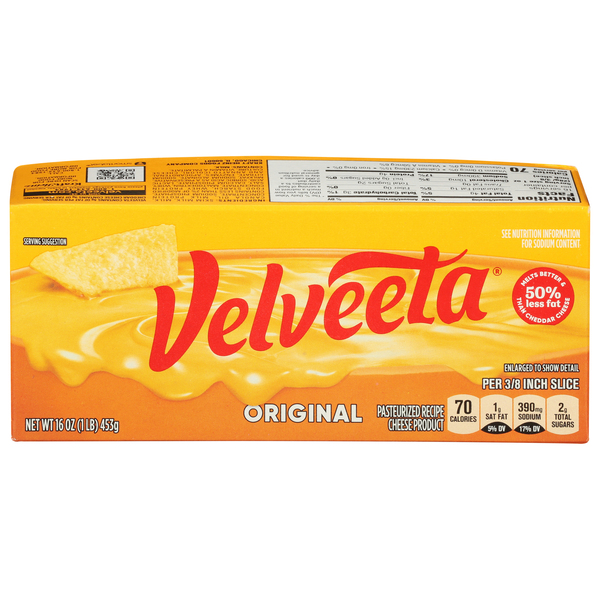Velveeta Kraft Pasteurized Prepared Cheese Product Original