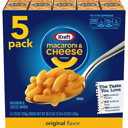 Kraft Macaroni & Cheese Dinner, Original Flavor, 5 Pack