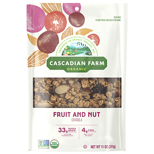 Cascadian Farm Granola, Organic, Fruit And Nut 11 Oz