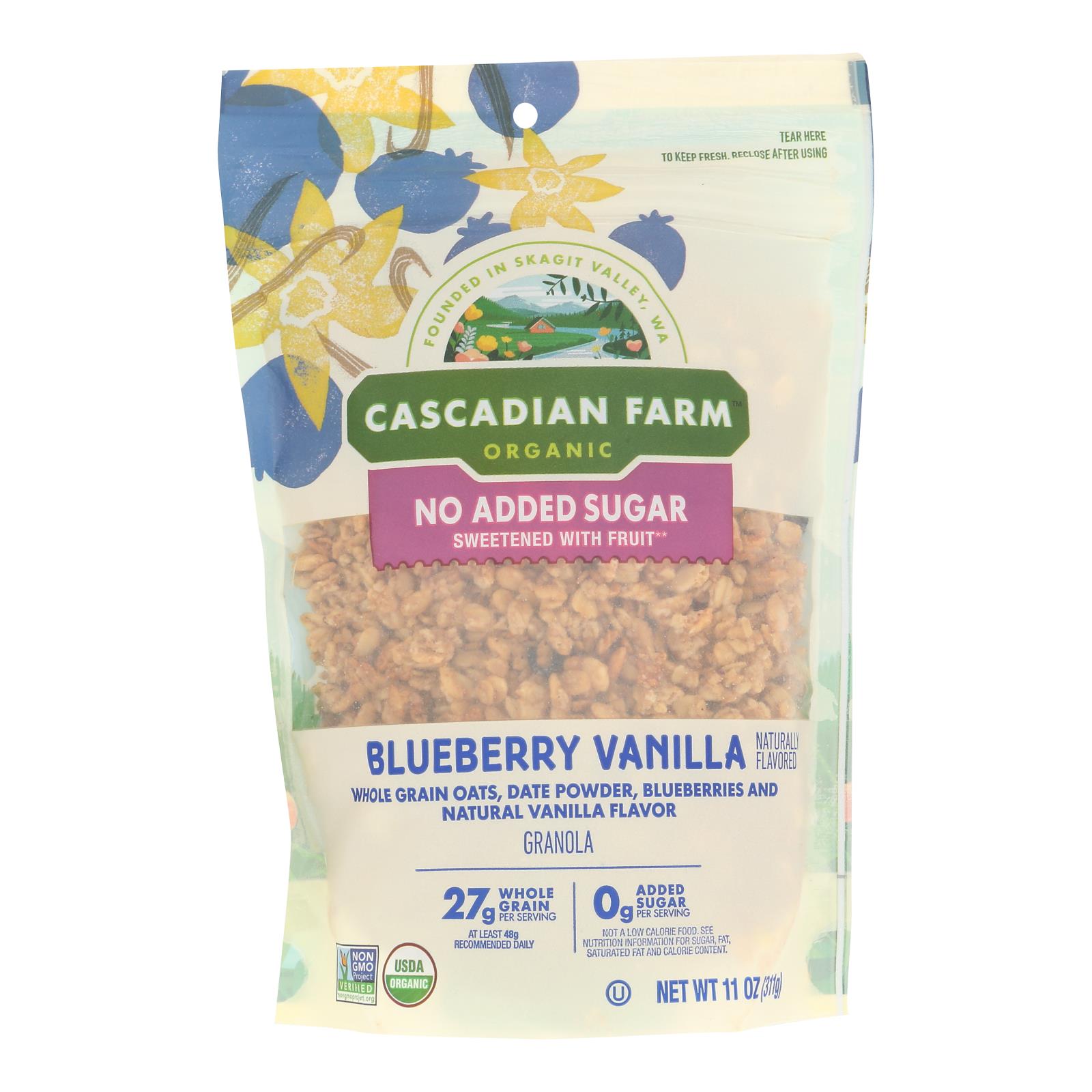 Cascadian Farm Organic No Added Sugar Blueberry Vanilla Granola